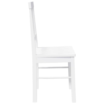 Cadeiras de jantar 2 pcs madeira de seringueira maciça branco
