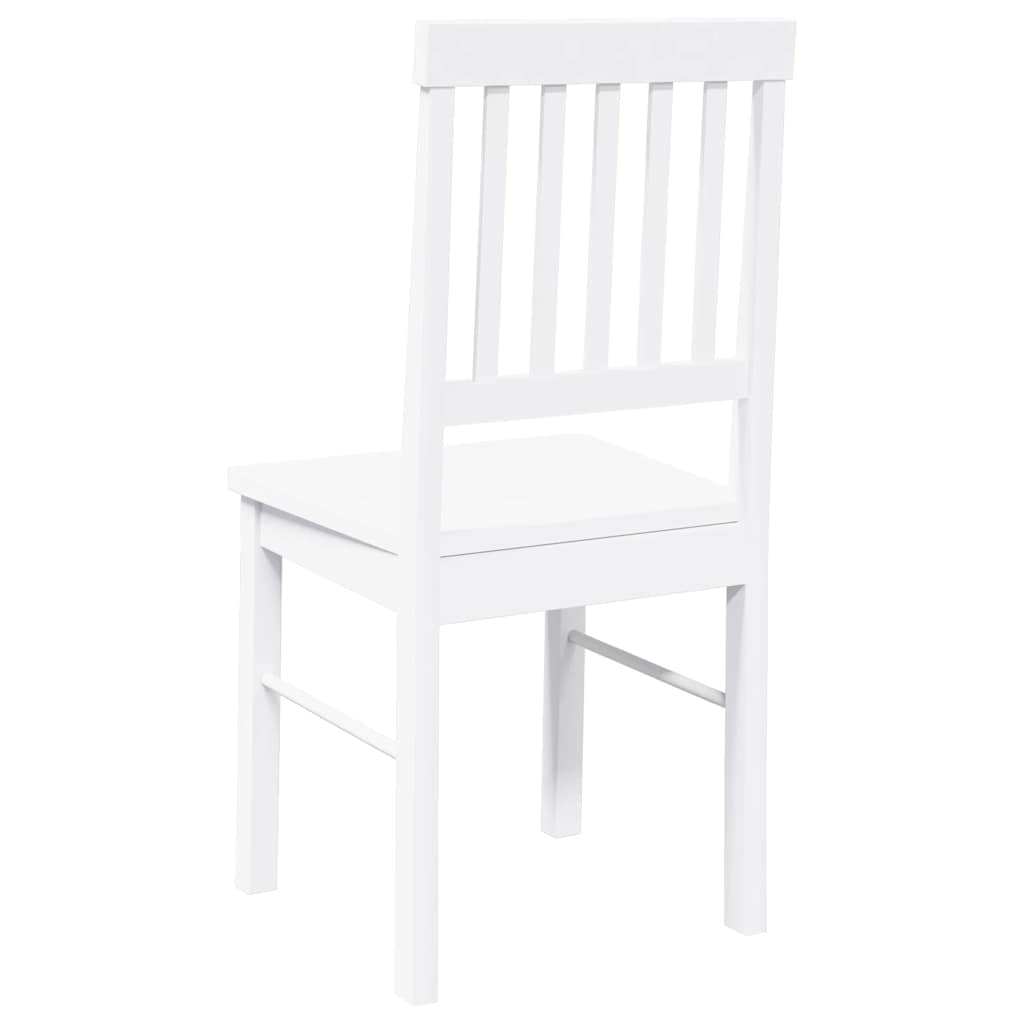 Cadeiras de jantar 2 pcs madeira de seringueira maciça branco