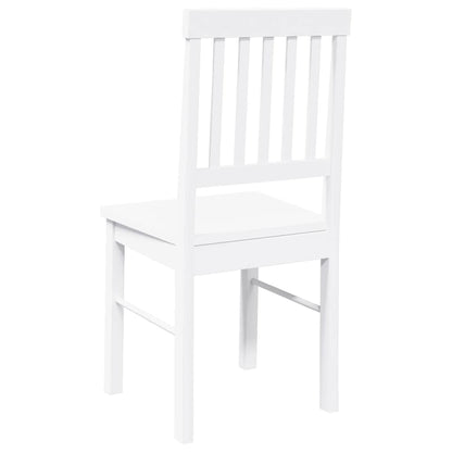 Cadeiras de jantar 2 pcs madeira de seringueira maciça branco