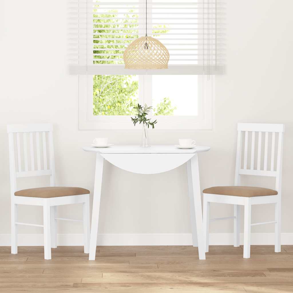 Cadeiras de jantar com almofadões 2 pcs madeira maciça branco
