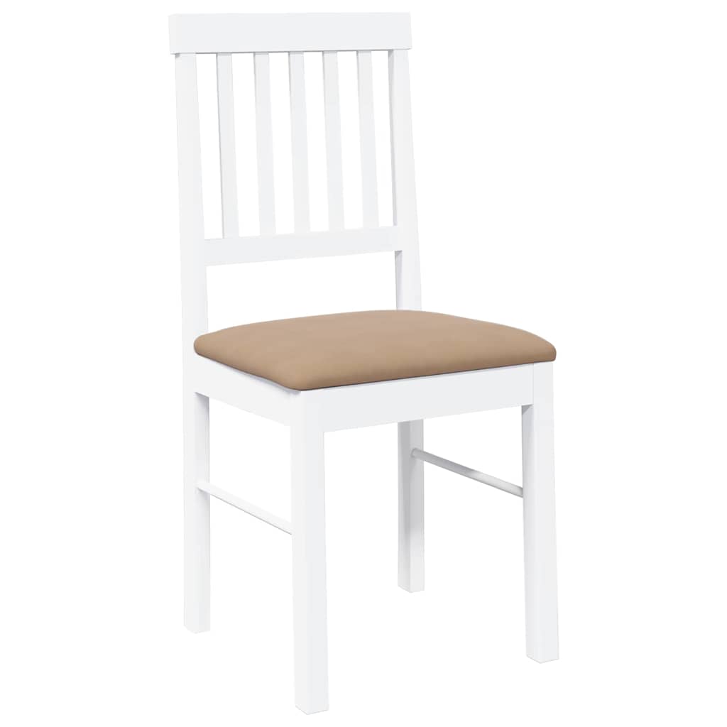 Cadeiras de jantar com almofadões 2 pcs madeira maciça branco