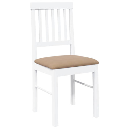 Cadeiras de jantar com almofadões 2 pcs madeira maciça branco