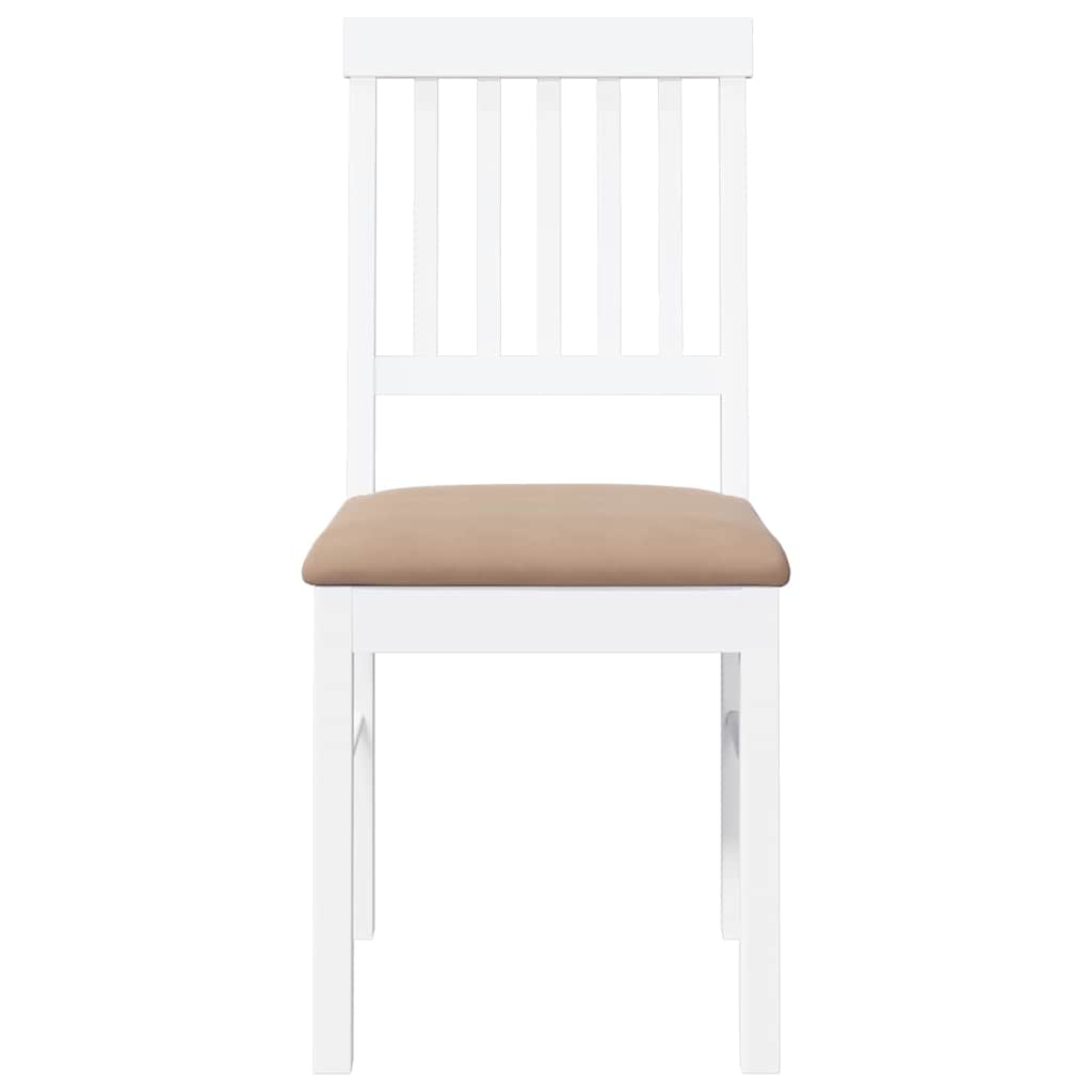 Cadeiras de jantar com almofadões 2 pcs madeira maciça branco