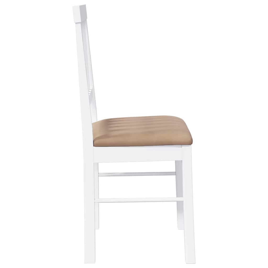 Cadeiras de jantar com almofadões 2 pcs madeira maciça branco