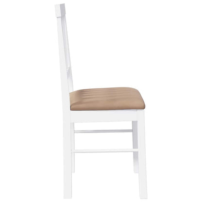 Cadeiras de jantar com almofadões 2 pcs madeira maciça branco