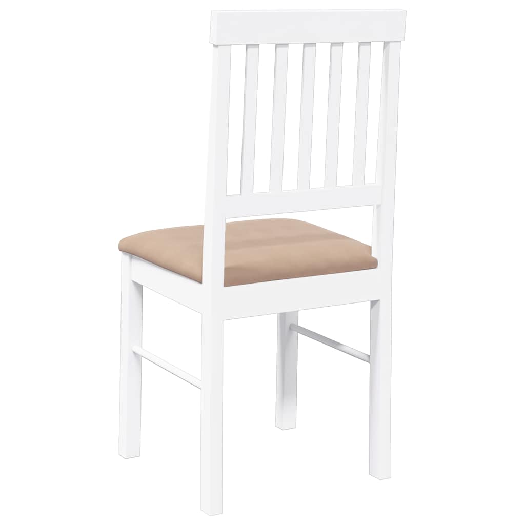 Cadeiras de jantar com almofadões 2 pcs madeira maciça branco