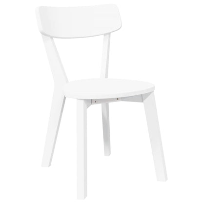 Cadeiras de jantar 2 pcs madeira de seringueira maciça branco