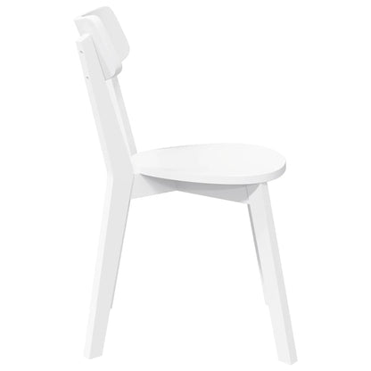 Cadeiras de jantar 2 pcs madeira de seringueira maciça branco