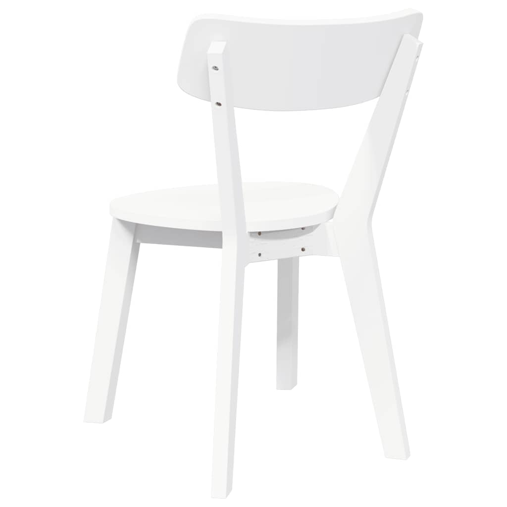 Cadeiras de jantar 2 pcs madeira de seringueira maciça branco