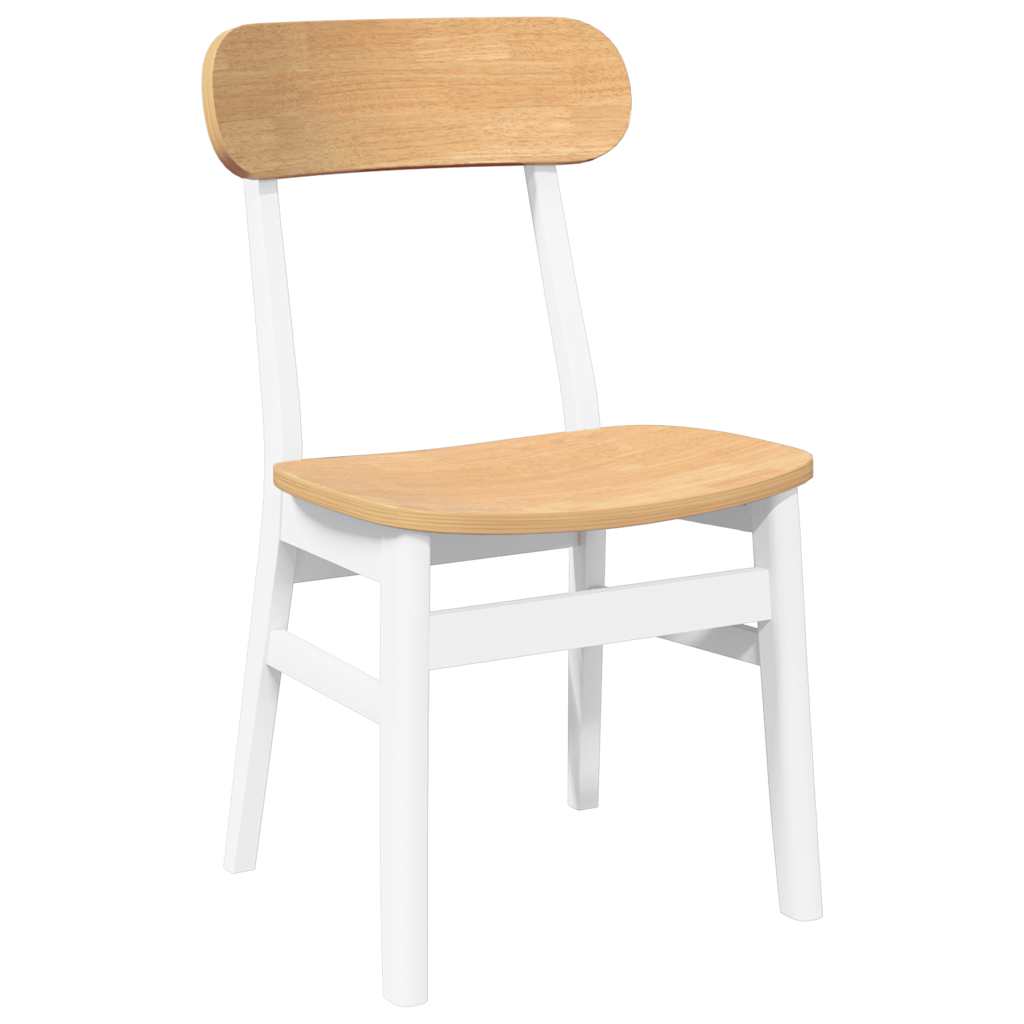 Cadeiras de jantar 2 pcs madeira de seringueira maciça branco