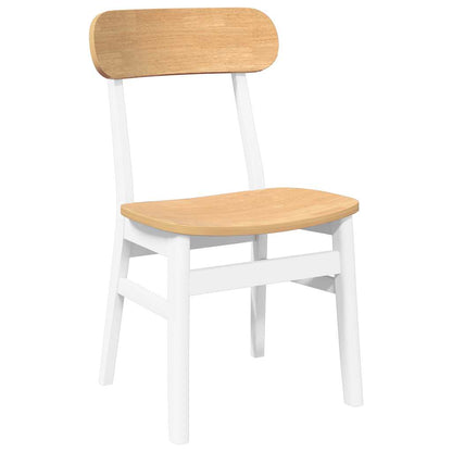 Cadeiras de jantar 2 pcs madeira de seringueira maciça branco