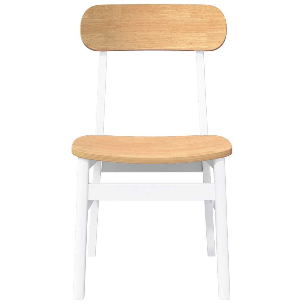Cadeiras de jantar 2 pcs madeira de seringueira maciça branco