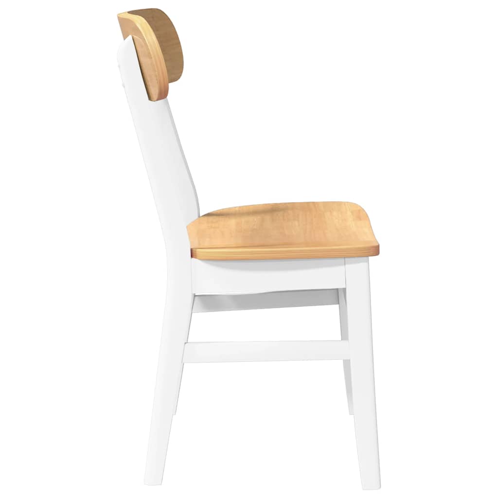 Cadeiras de jantar 2 pcs madeira de seringueira maciça branco