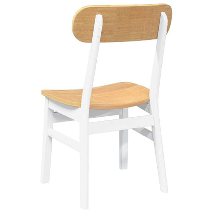 Cadeiras de jantar 2 pcs madeira de seringueira maciça branco