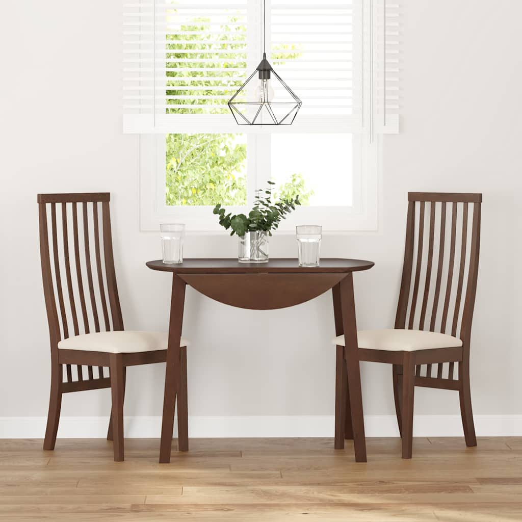 Cadeiras de jantar com almofadões 2 pcs madeira maciça castanho