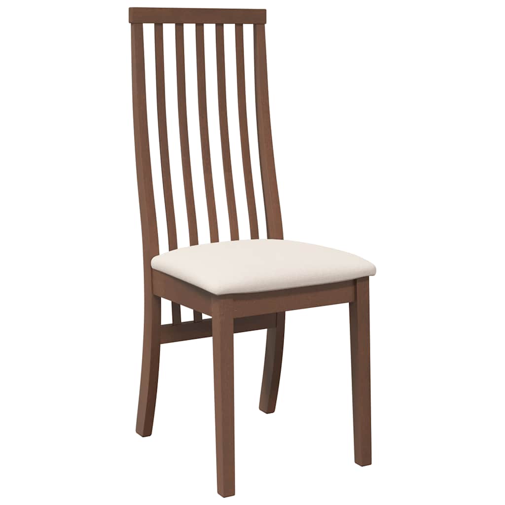 Cadeiras de jantar com almofadões 2 pcs madeira maciça castanho