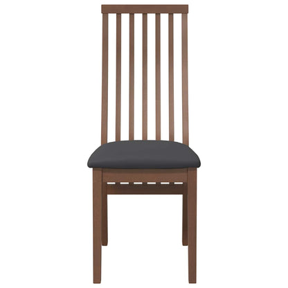 Cadeiras de jantar com almofadões 2 pcs madeira maciça castanho