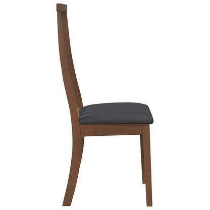 Cadeiras de jantar com almofadões 2 pcs madeira maciça castanho