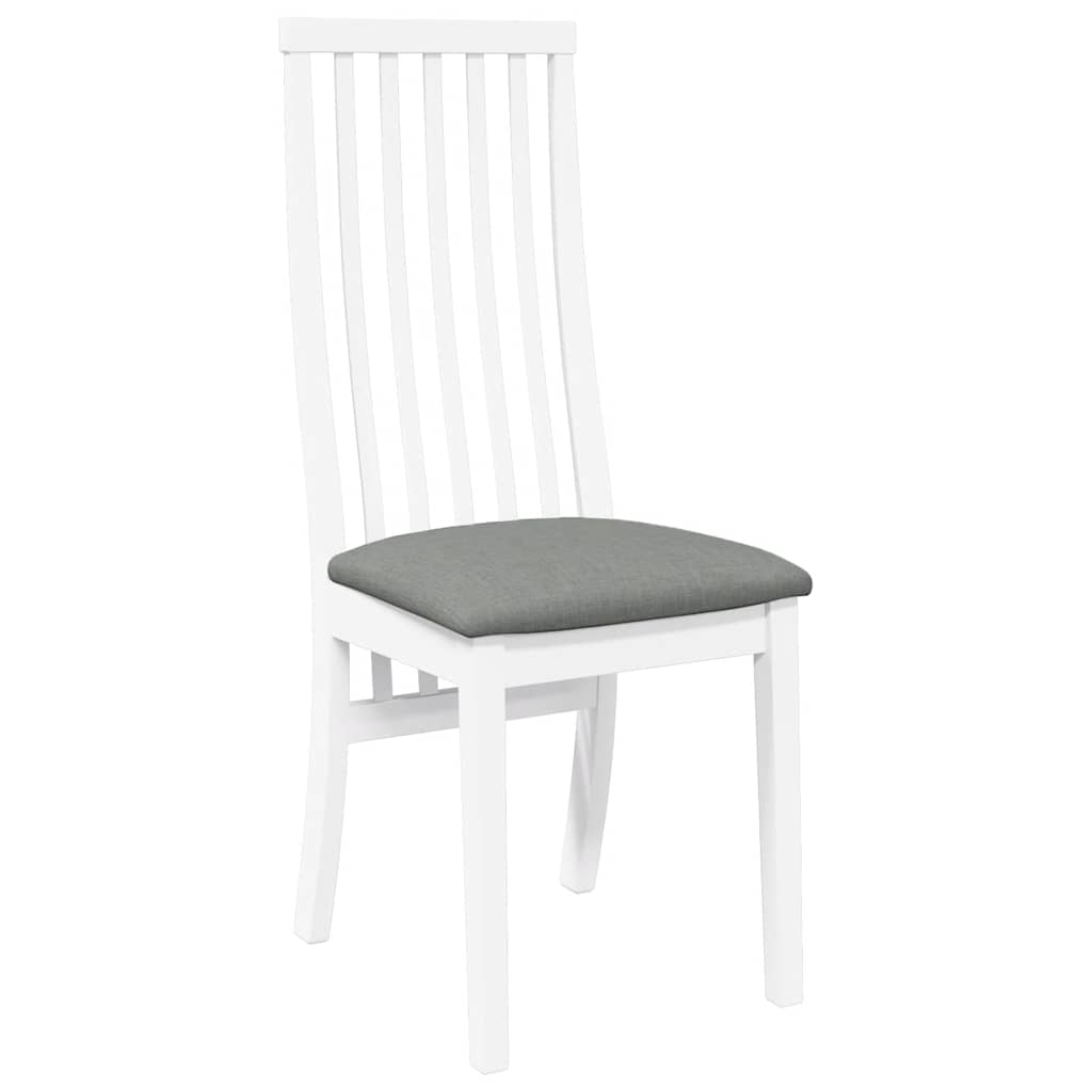 Cadeiras de jantar com almofadões 2 pcs madeira maciça branco