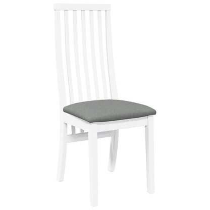 Cadeiras de jantar com almofadões 2 pcs madeira maciça branco