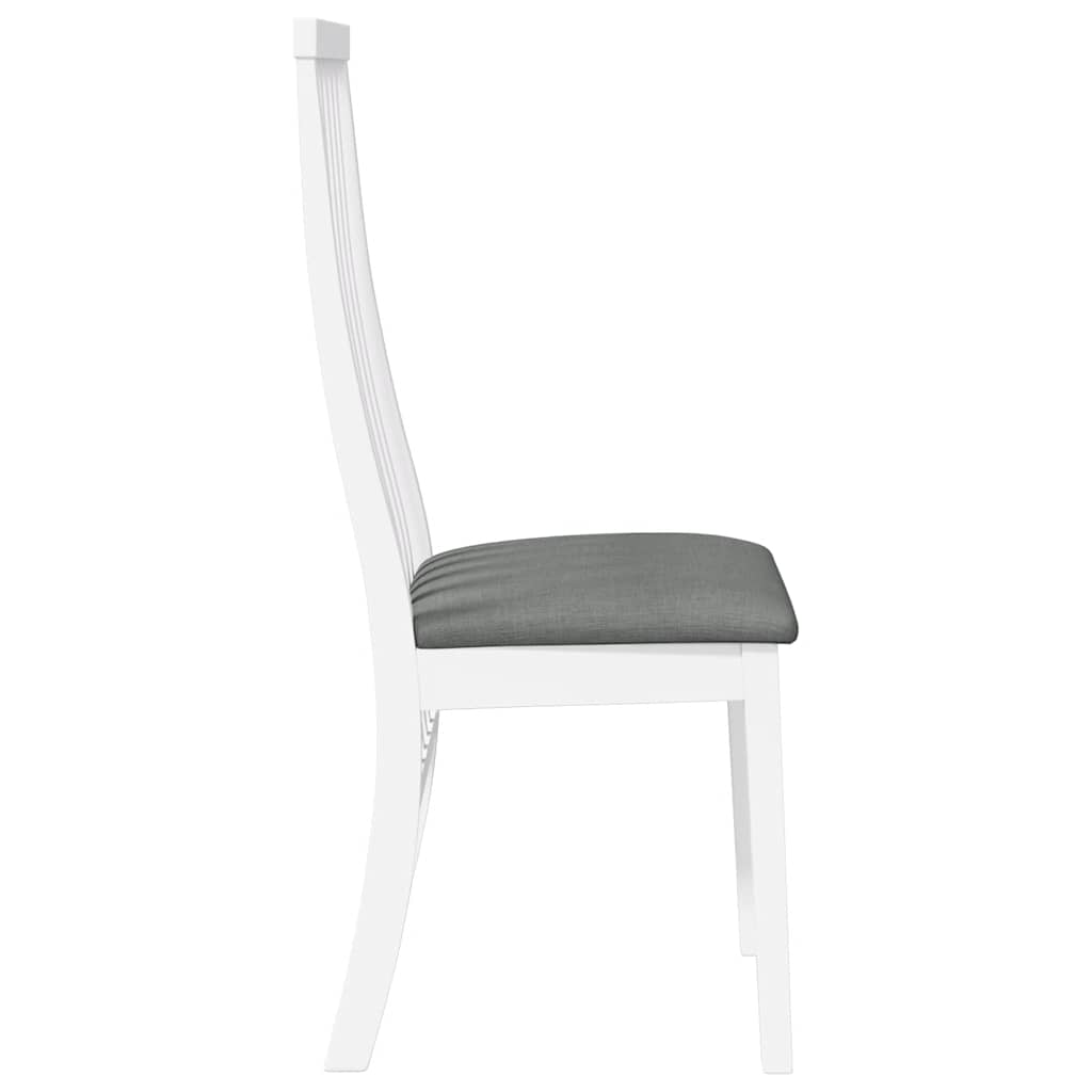 Cadeiras de jantar com almofadões 2 pcs madeira maciça branco