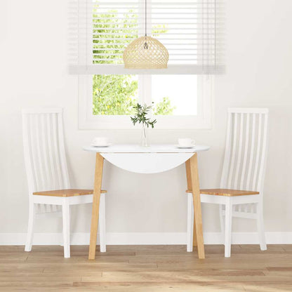 Cadeiras de jantar 2 pcs madeira de seringueira maciça branco