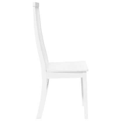 Cadeiras de jantar 2 pcs madeira de seringueira maciça branco