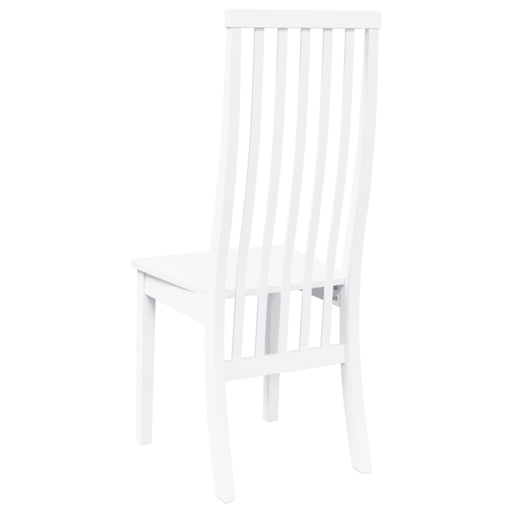Cadeiras de jantar 2 pcs madeira de seringueira maciça branco