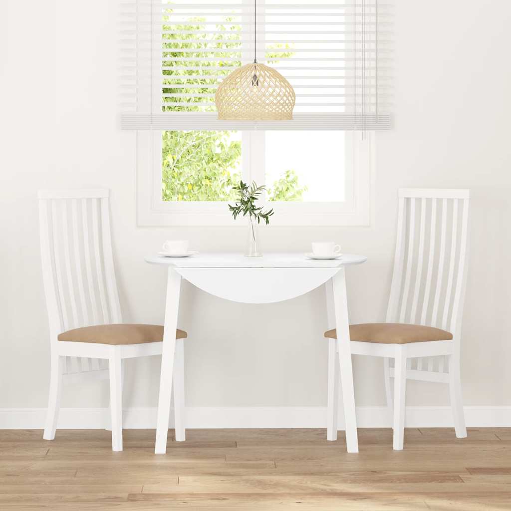 Cadeiras de jantar com almofadões 2 pcs madeira maciça branco