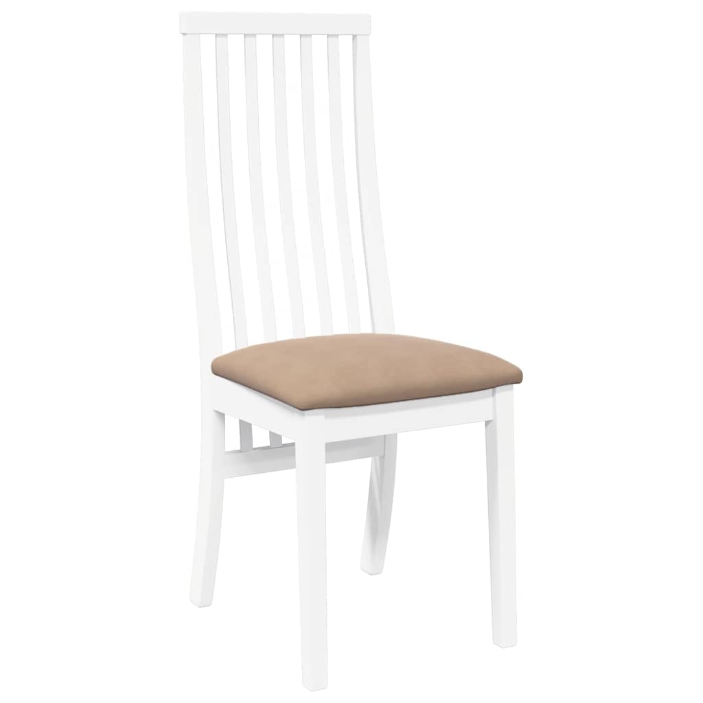 Cadeiras de jantar com almofadões 2 pcs madeira maciça branco