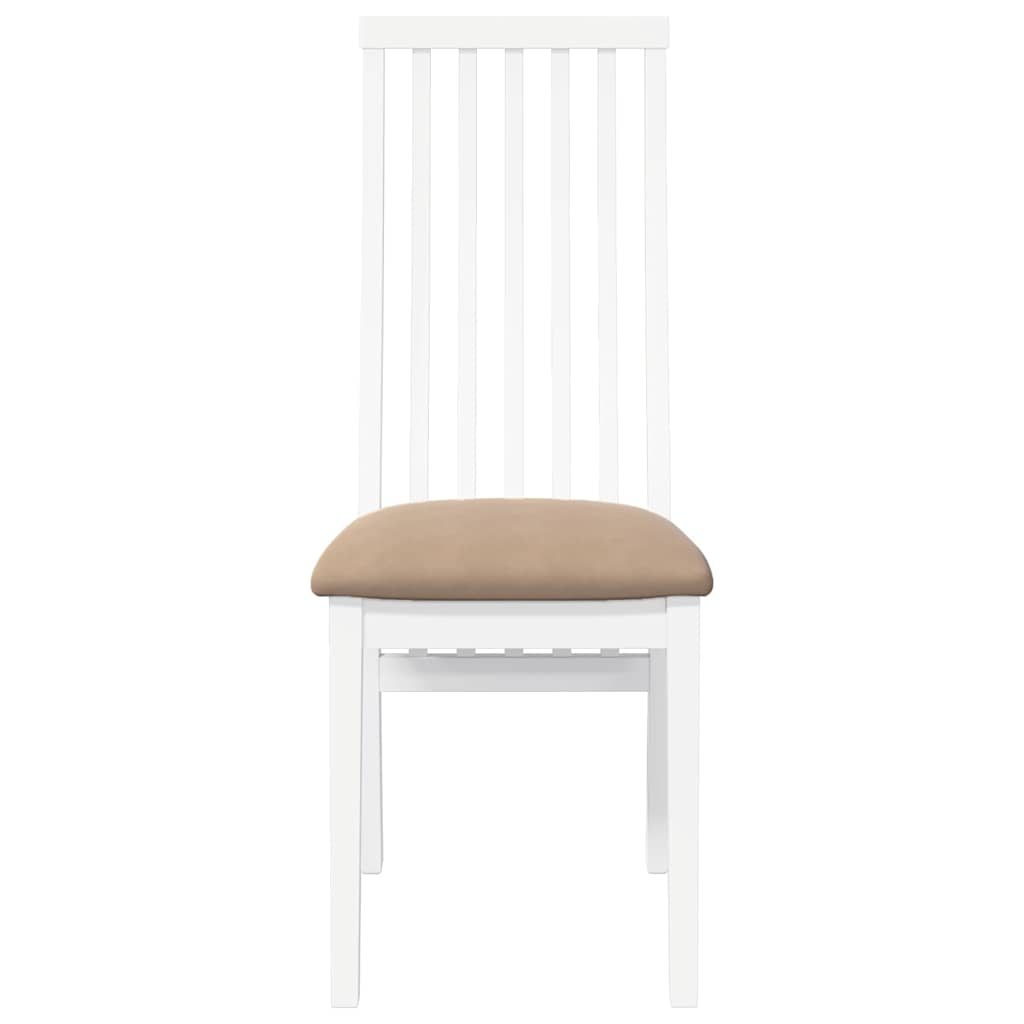Cadeiras de jantar com almofadões 2 pcs madeira maciça branco