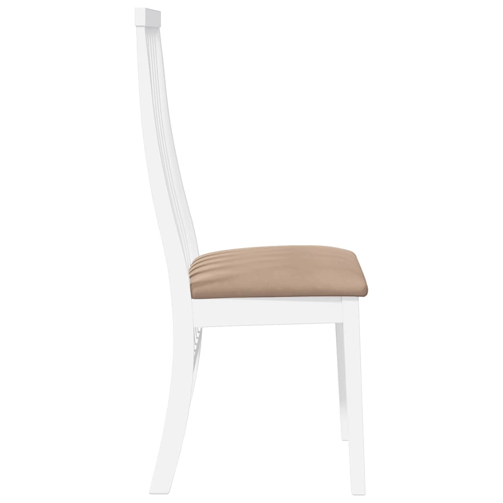 Cadeiras de jantar com almofadões 2 pcs madeira maciça branco