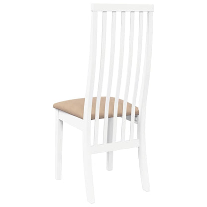 Cadeiras de jantar com almofadões 2 pcs madeira maciça branco