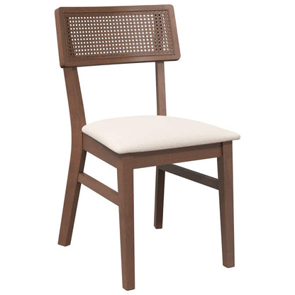 Cadeiras de jantar com almofadões 2 pcs madeira maciça castanho
