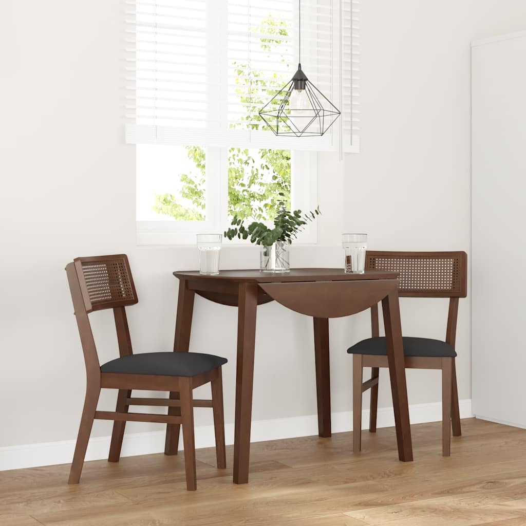 Cadeiras de jantar com almofadões 2 pcs madeira maciça castanho