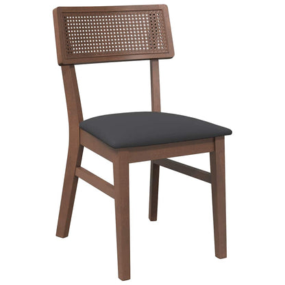 Cadeiras de jantar com almofadões 2 pcs madeira maciça castanho