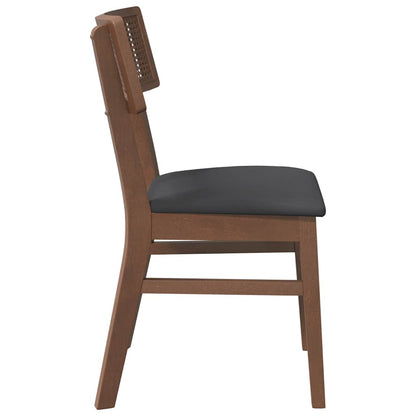 Cadeiras de jantar com almofadões 2 pcs madeira maciça castanho
