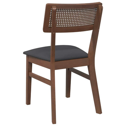 Cadeiras de jantar com almofadões 2 pcs madeira maciça castanho