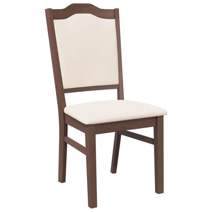 Cadeiras de jantar com almofadões 2 pcs madeira maciça castanho