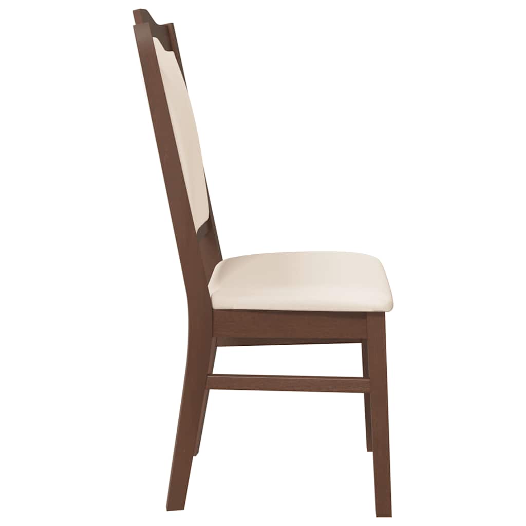 Cadeiras de jantar com almofadões 2 pcs madeira maciça castanho