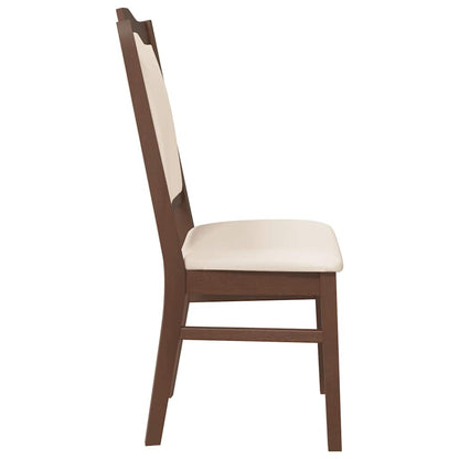 Cadeiras de jantar com almofadões 2 pcs madeira maciça castanho