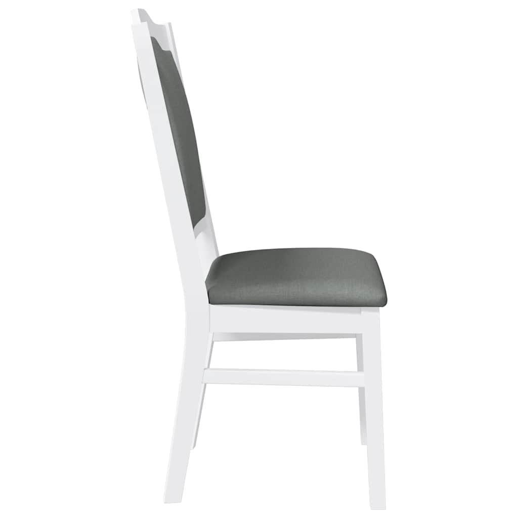 Cadeiras de jantar com almofadões 2 pcs madeira maciça branco