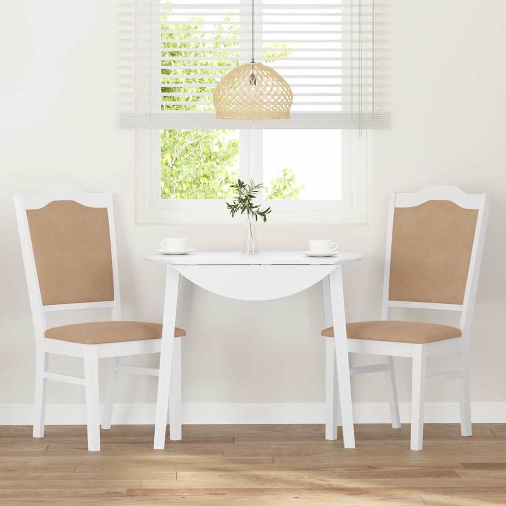 Cadeiras de jantar com almofadões 2 pcs madeira maciça branco