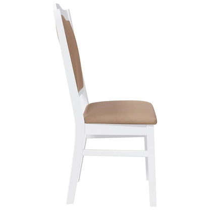 Cadeiras de jantar com almofadões 2 pcs madeira maciça branco