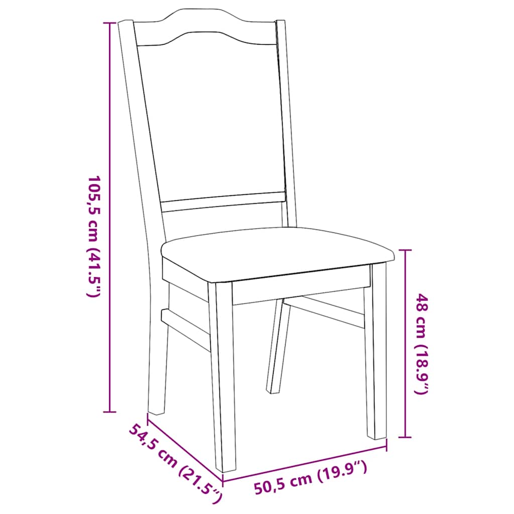 Cadeiras de jantar com almofadões 2 pcs madeira maciça branco