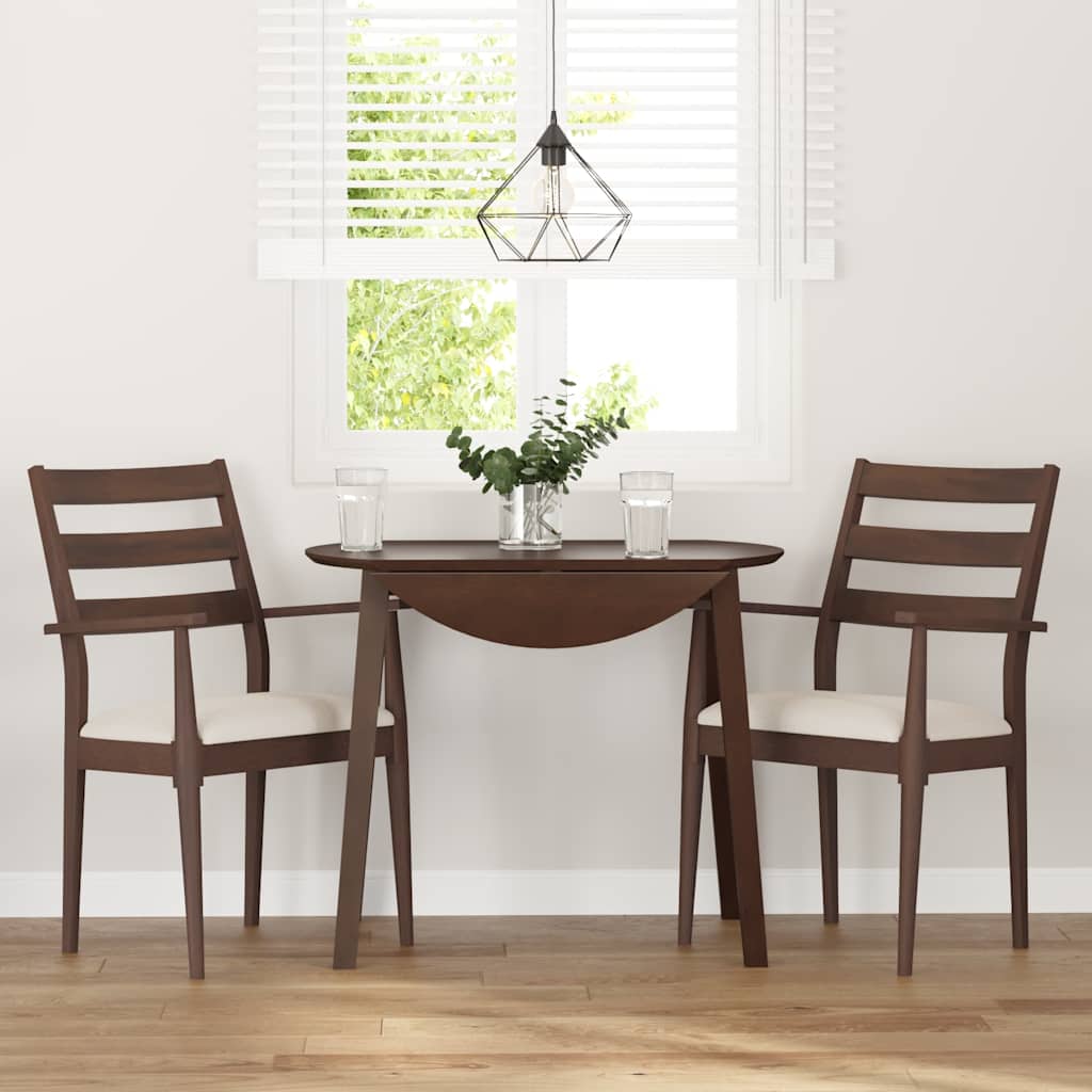 Cadeiras de jantar com almofadões 2 pcs madeira maciça castanho