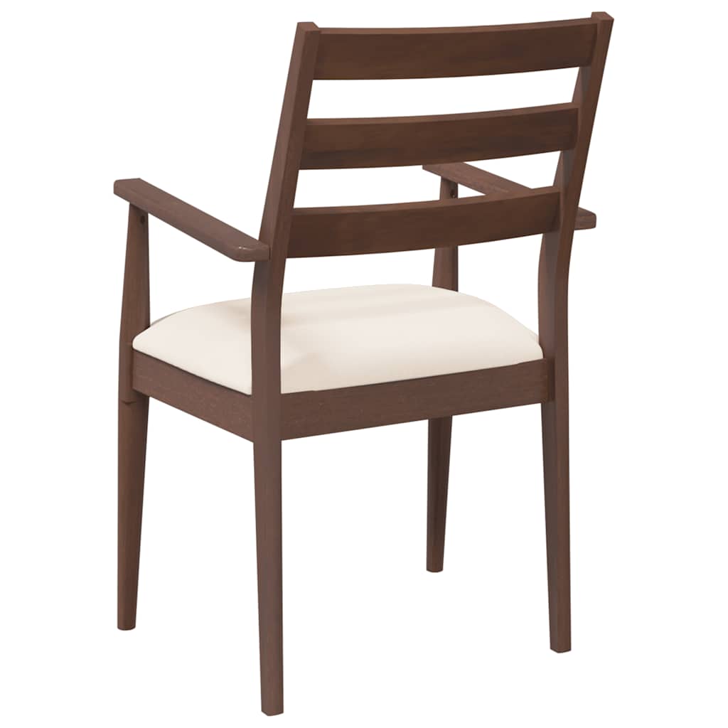 Cadeiras de jantar com almofadões 2 pcs madeira maciça castanho
