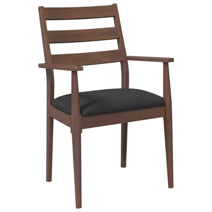 Cadeiras de jantar com almofadões 2 pcs madeira maciça castanho