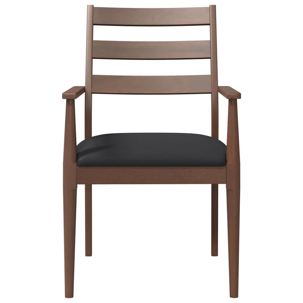 Cadeiras de jantar com almofadões 2 pcs madeira maciça castanho
