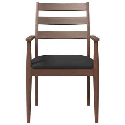 Cadeiras de jantar com almofadões 2 pcs madeira maciça castanho